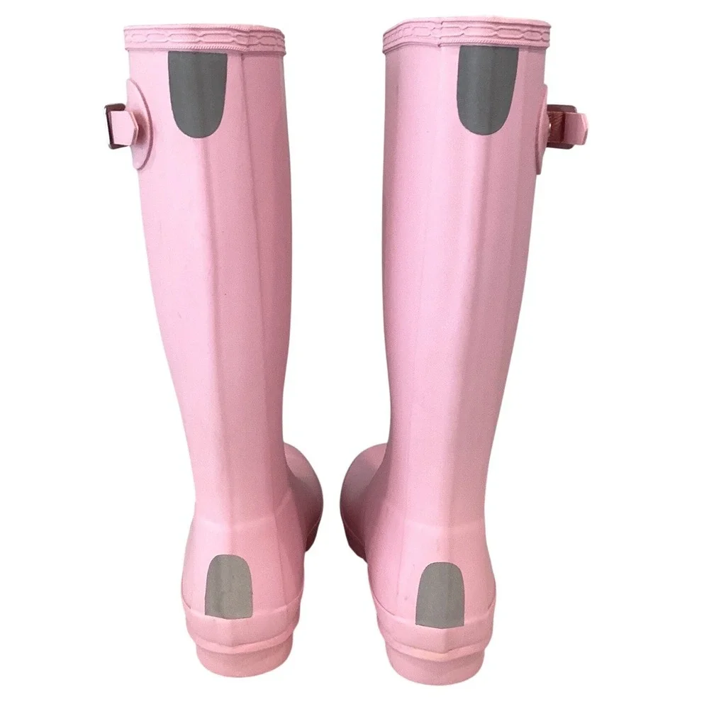 Hunter Original Kids Tall Rain Boots Pink Matte Waterproof Rubber Girls US 4